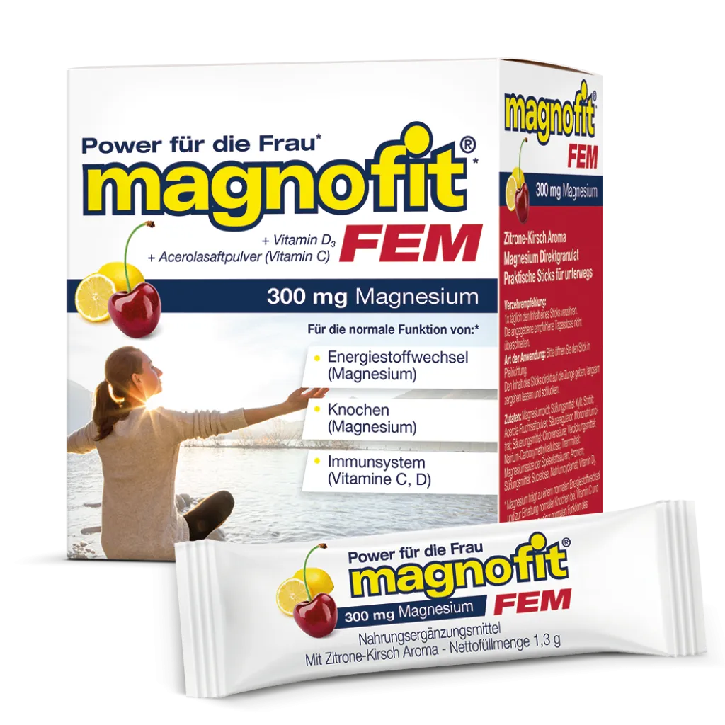 Magnofit® FEM - der Magnesium-Direktstick für die Frau